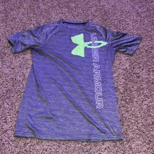 Under Armour Boys Youth Ua Tech Split Logo Hybrid Short Sleeve Tee